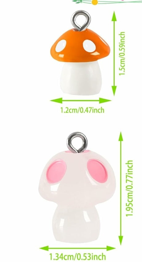Mushroom Resin Charms earrings from Karma Goodness Designs