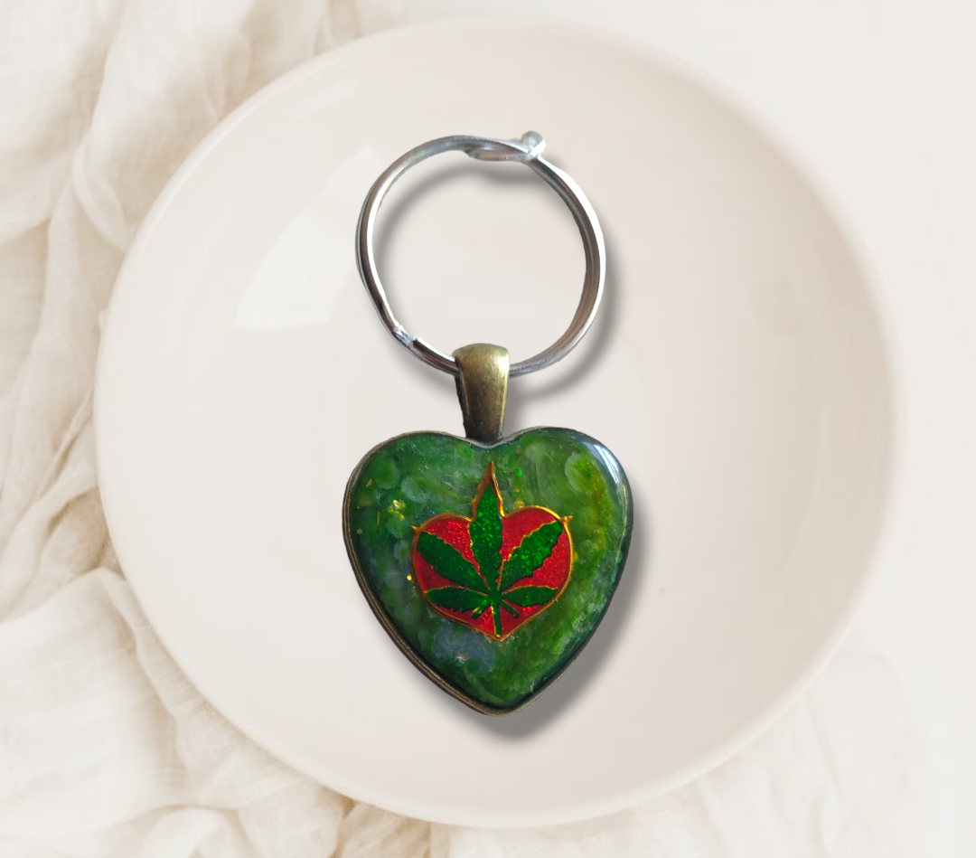 Cannabis Inspired Leaf Clay Green on Green Collection  from Karma Goodness Designs