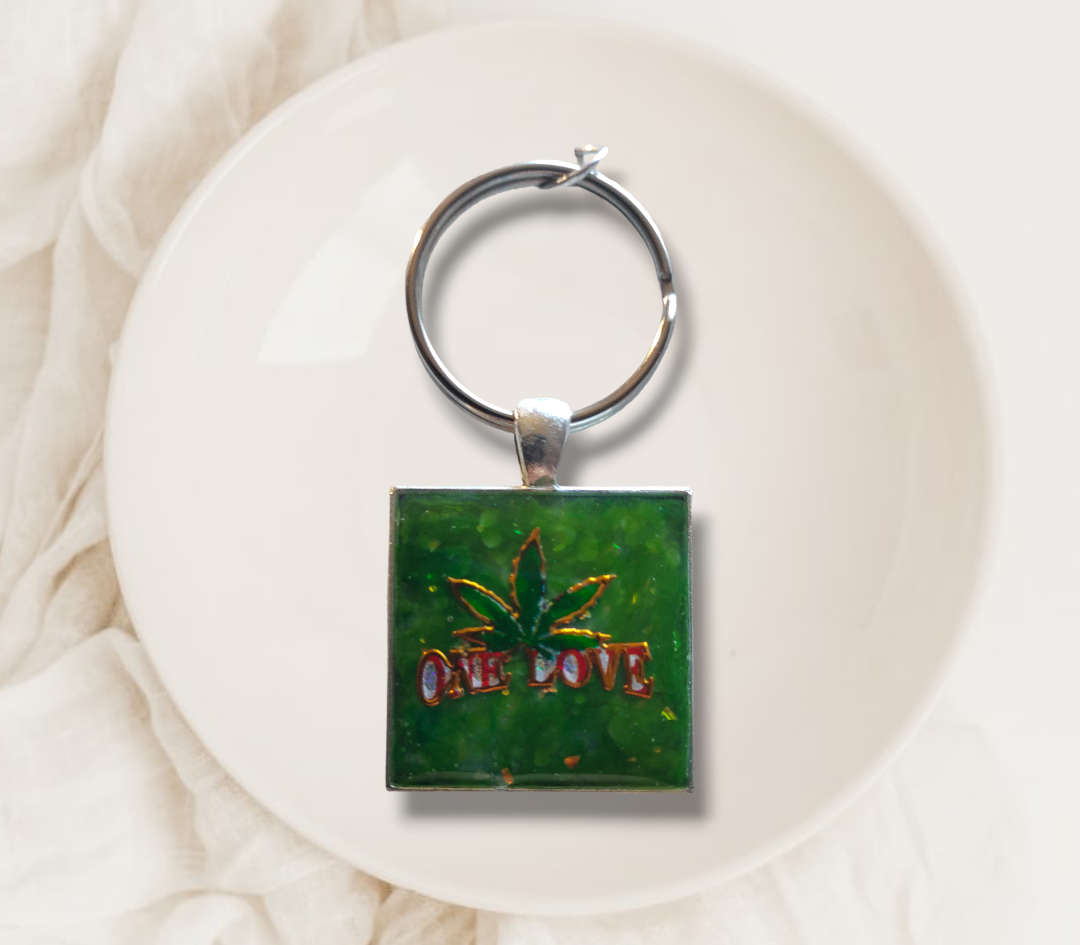 Cannabis Inspired Leaf Clay Green on Green Collection  from Karma Goodness Designs