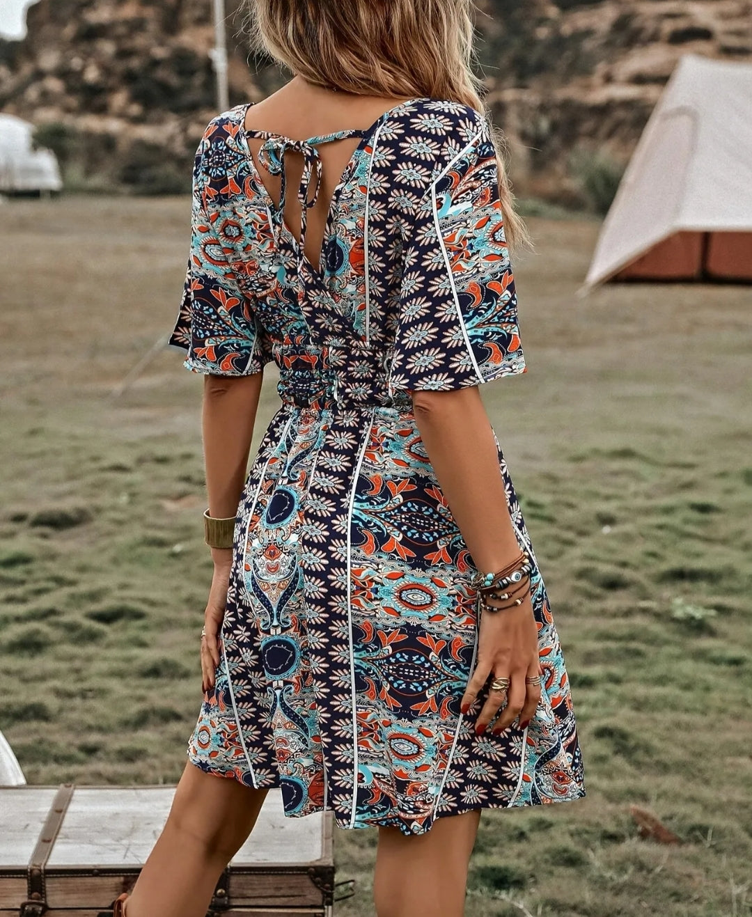 Floral Butterfly Sleeve Dress  from Karma Goodness Designs