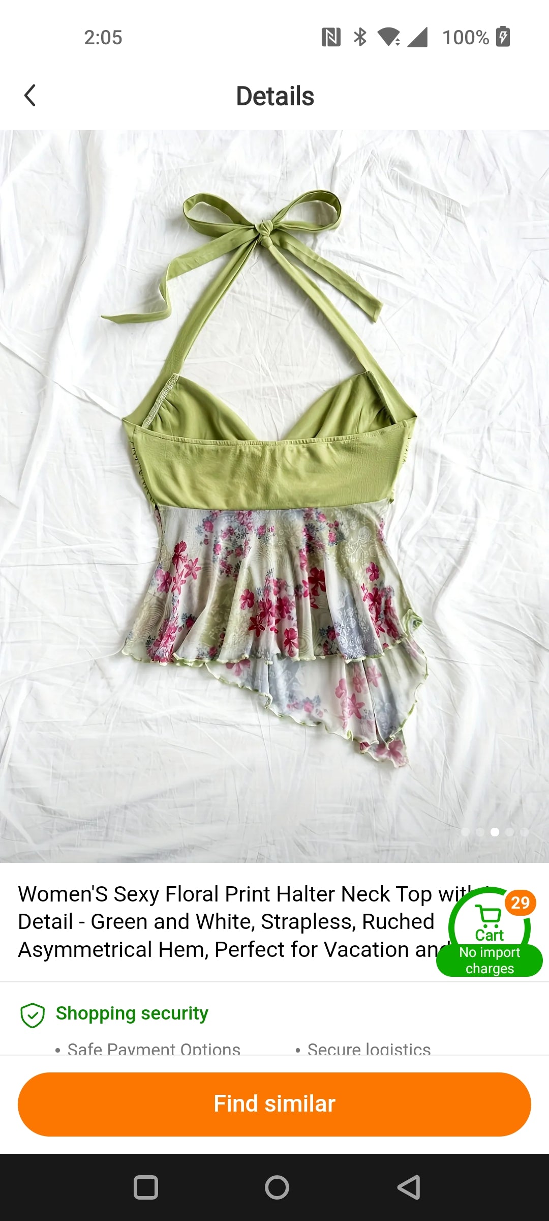Women's Floral Print Halter Top with Flowers  from Karma Goodness Designs