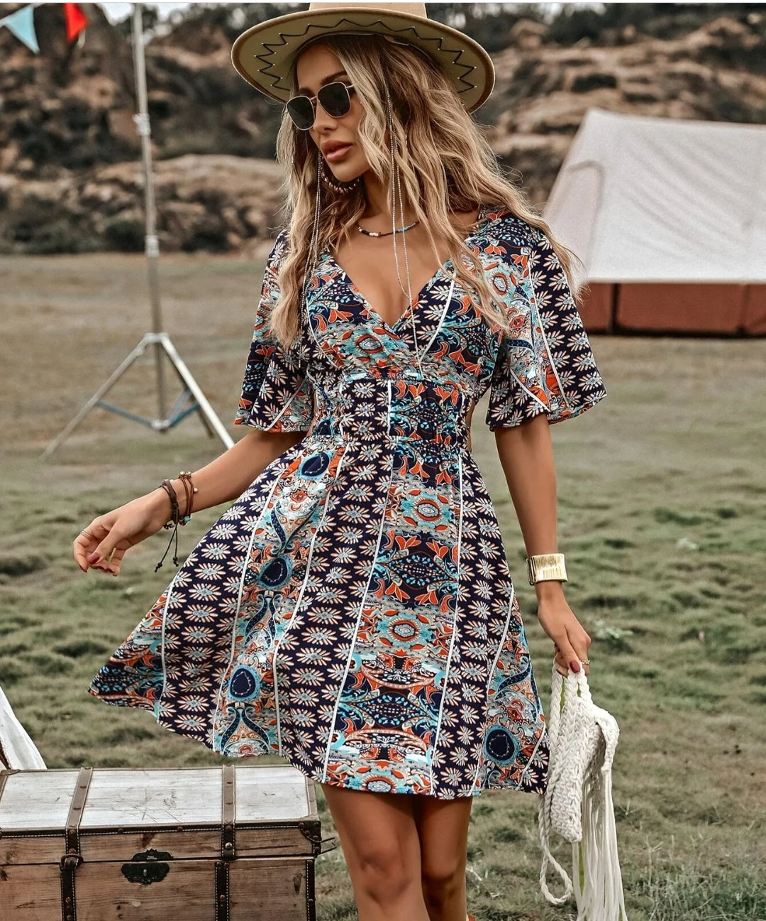 Floral Butterfly Sleeve Dress  from Karma Goodness Designs