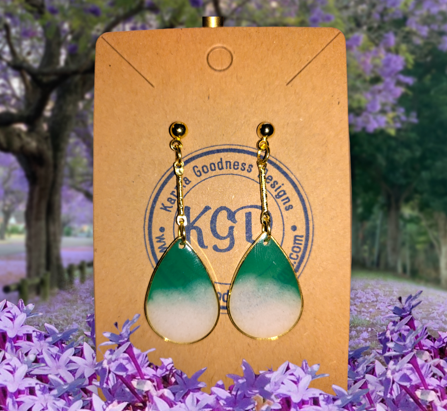 Gulf Sands Emerald Isle earrings from Karma Goodness Designs