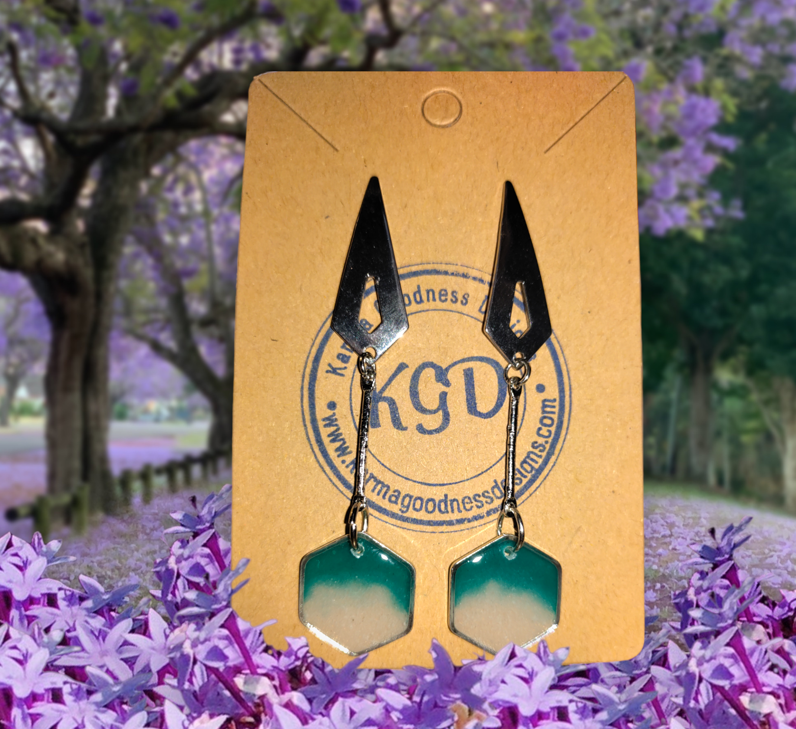 Gulf Sands Emerald Isle earrings from Karma Goodness Designs