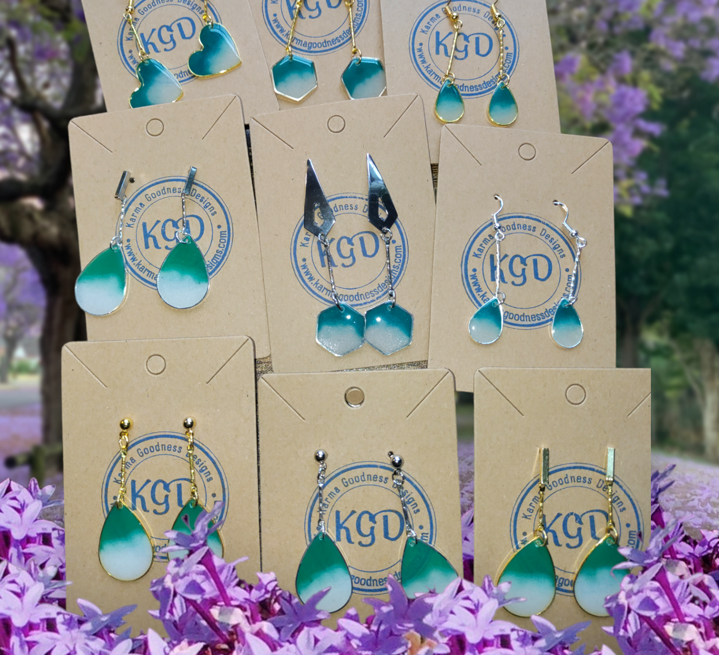 Gulf Sands Emerald Isle earrings from Karma Goodness Designs