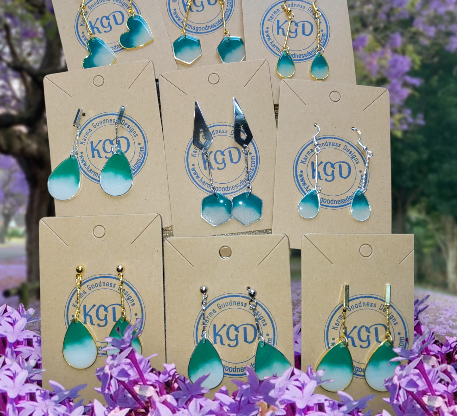 Gulf Sands Emerald Isle earrings from Karma Goodness Designs
