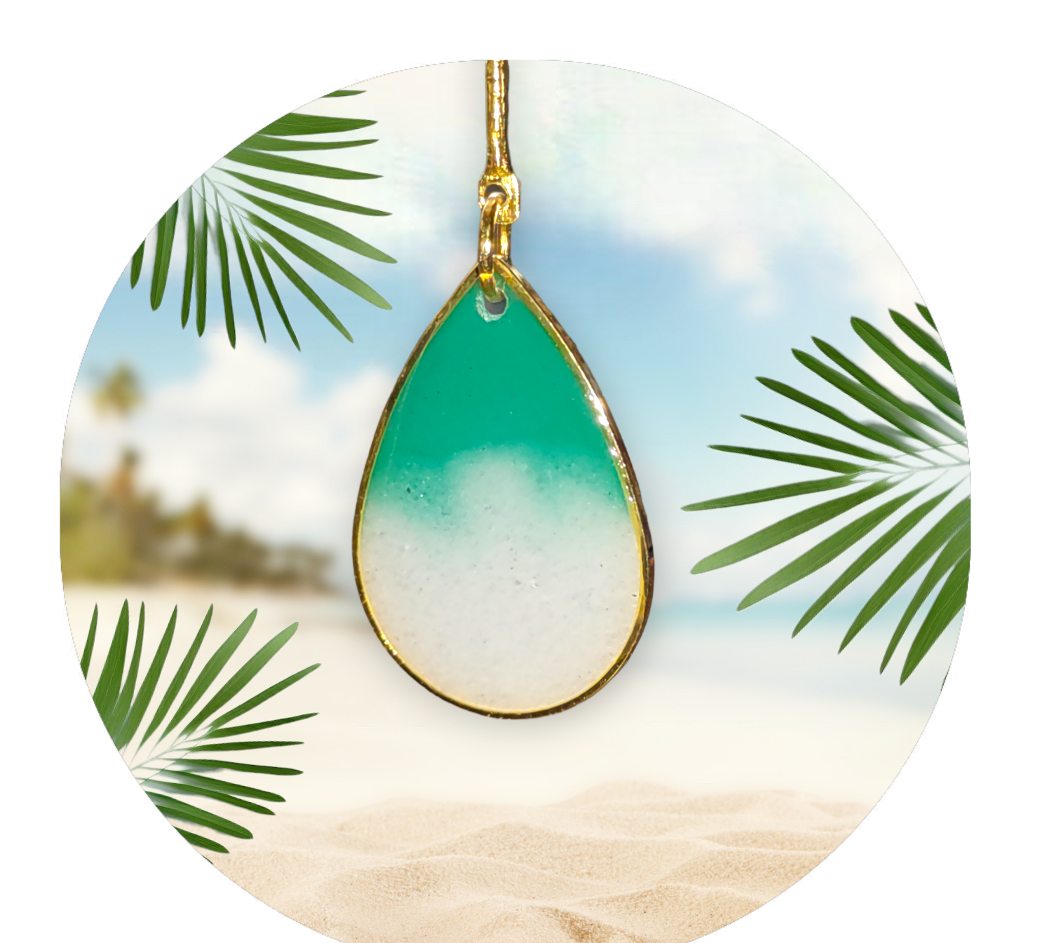 Gulf Sands Emerald Isle - Premium earrings from Karma Goodness Designs - Just $20.00! Shop now at Karma Goodness Designs