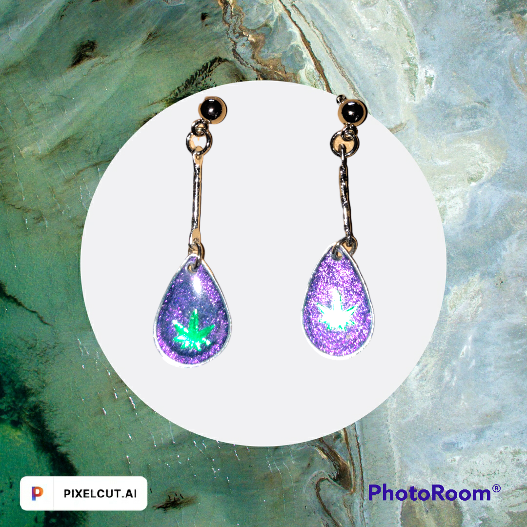 Cannabis Inspired RESIN Earrings earrings from Karma Goodness Designs