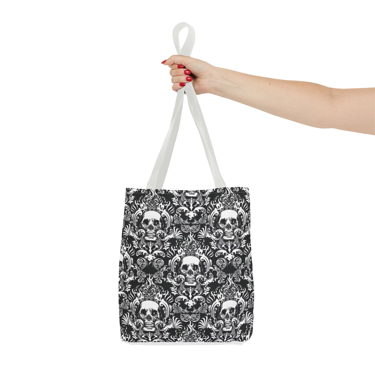 Karma Goodness Designs COLOR ME Doodle Art Collection | Skull Canvas Tote Bag