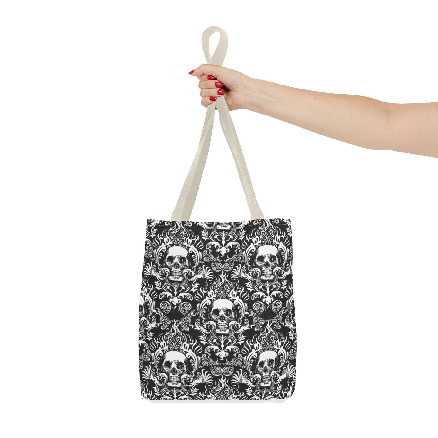 Karma Goodness Designs COLOR ME Doodle Art Collection | Skull Canvas Tote Bag