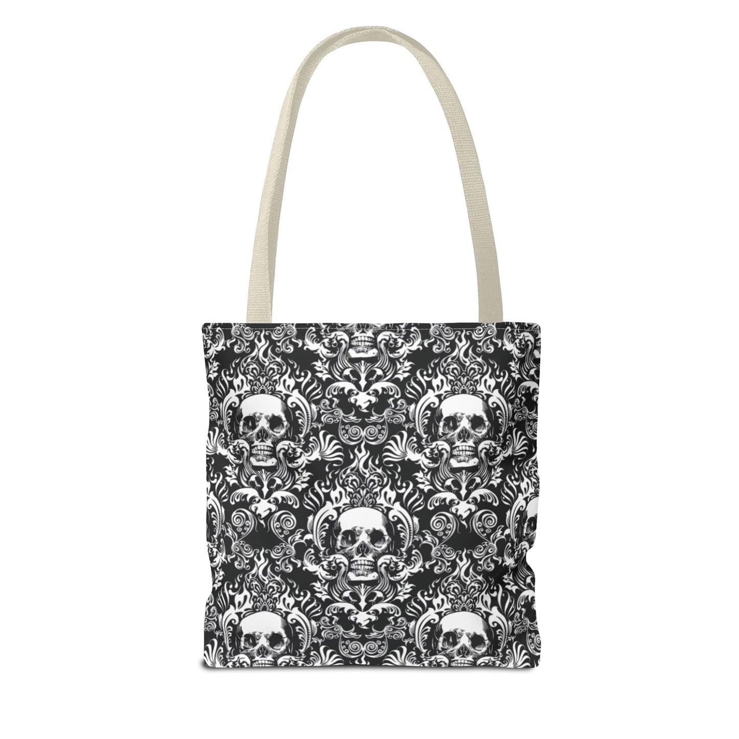 Karma Goodness Designs COLOR ME Doodle Art Collection | Skull Canvas Tote Bag
