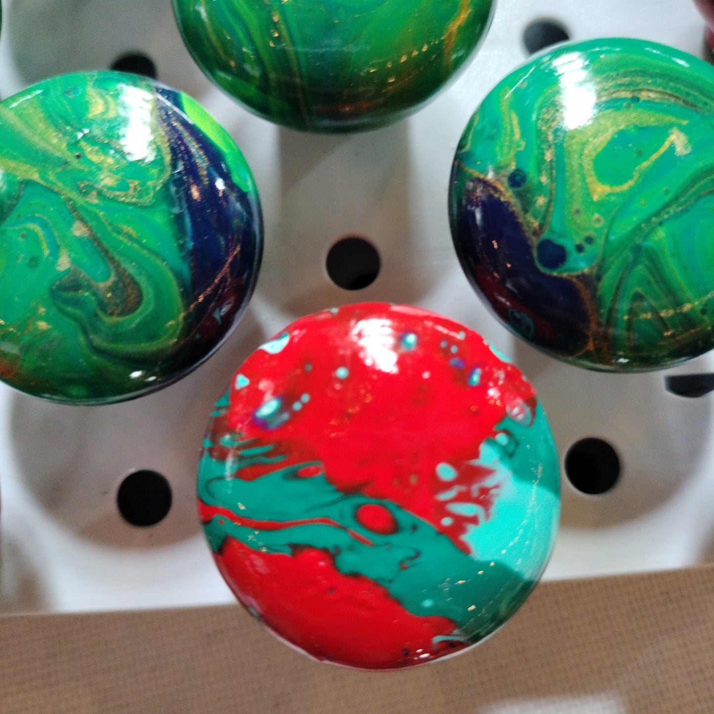 Fluid Art Drawer Knobs  from Karma Goodness Designs