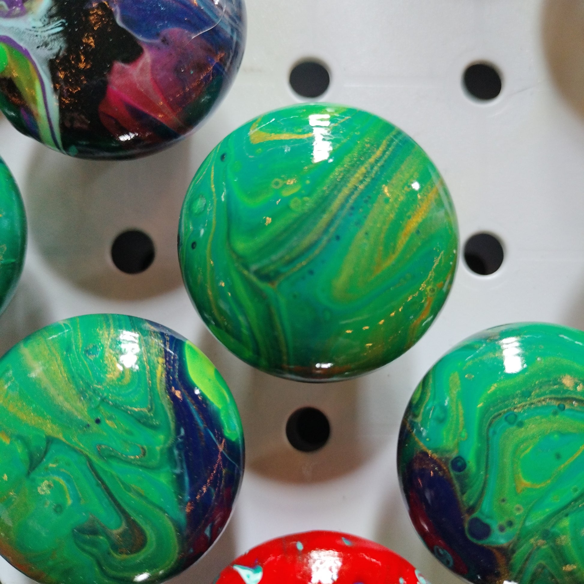 Fluid Art Drawer Knobs  from Karma Goodness Designs