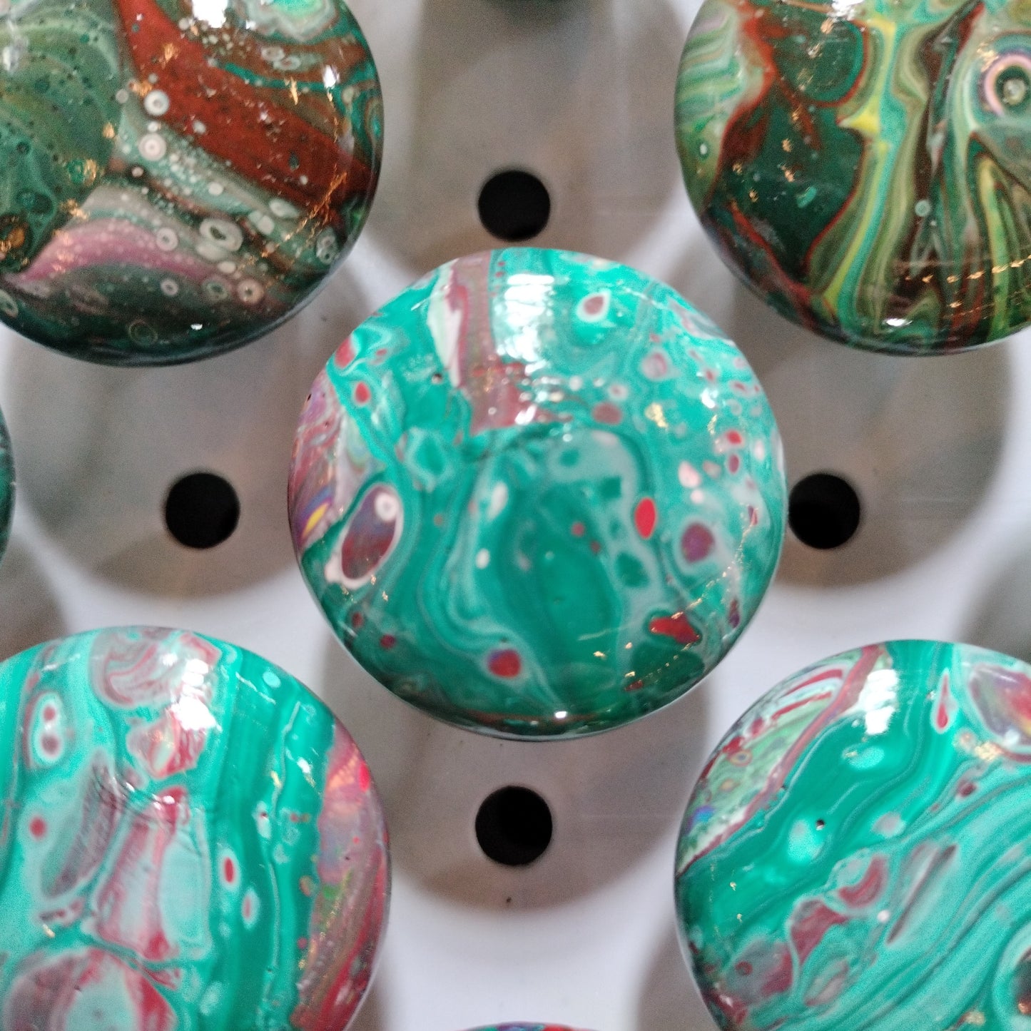 Fluid Art Drawer Knobs  from Karma Goodness Designs