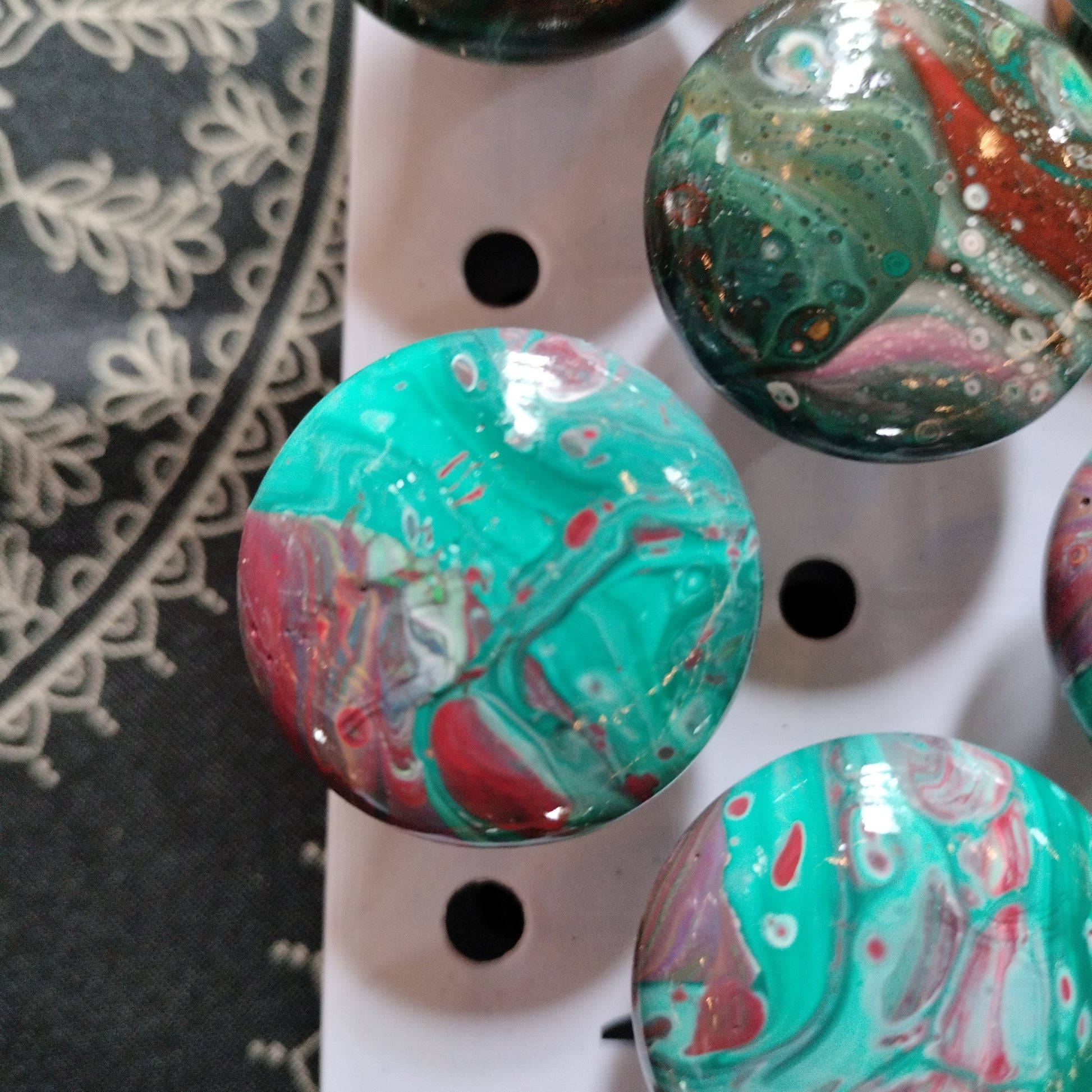 Fluid Art Drawer Knobs  from Karma Goodness Designs