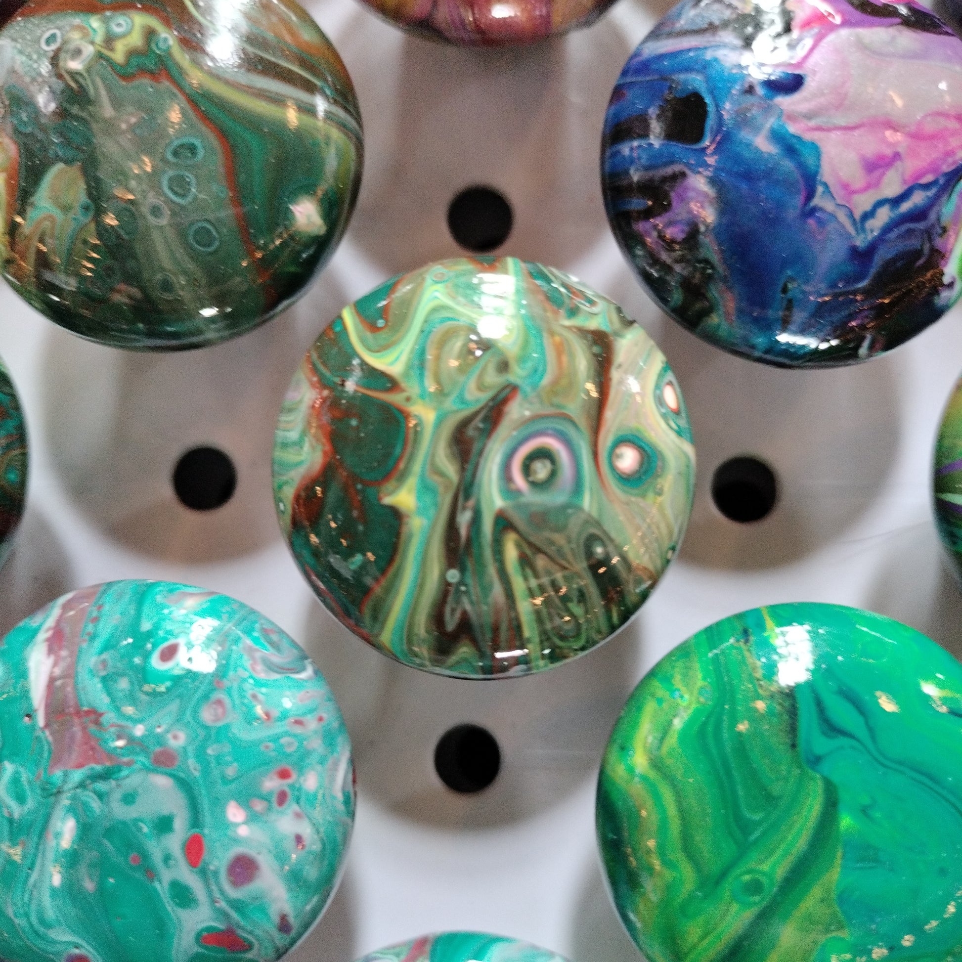 Fluid Art Drawer Knobs  from Karma Goodness Designs