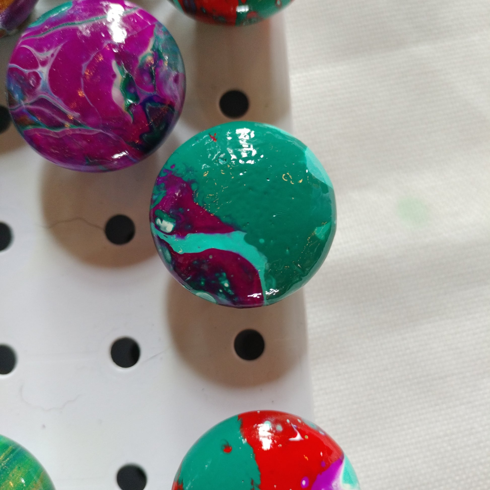 Fluid Art Drawer Knobs  from Karma Goodness Designs