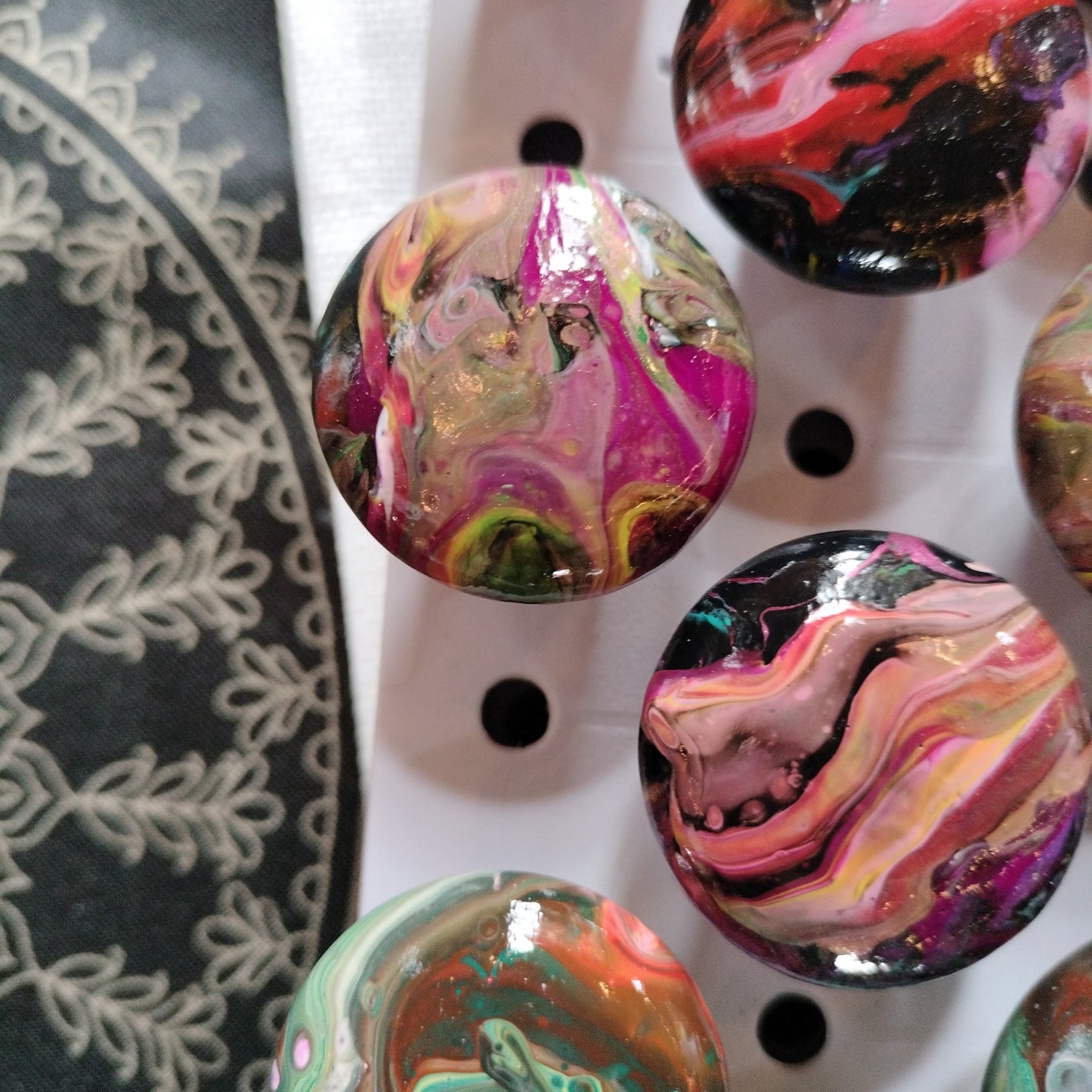 Fluid Art Drawer Knobs  from Karma Goodness Designs