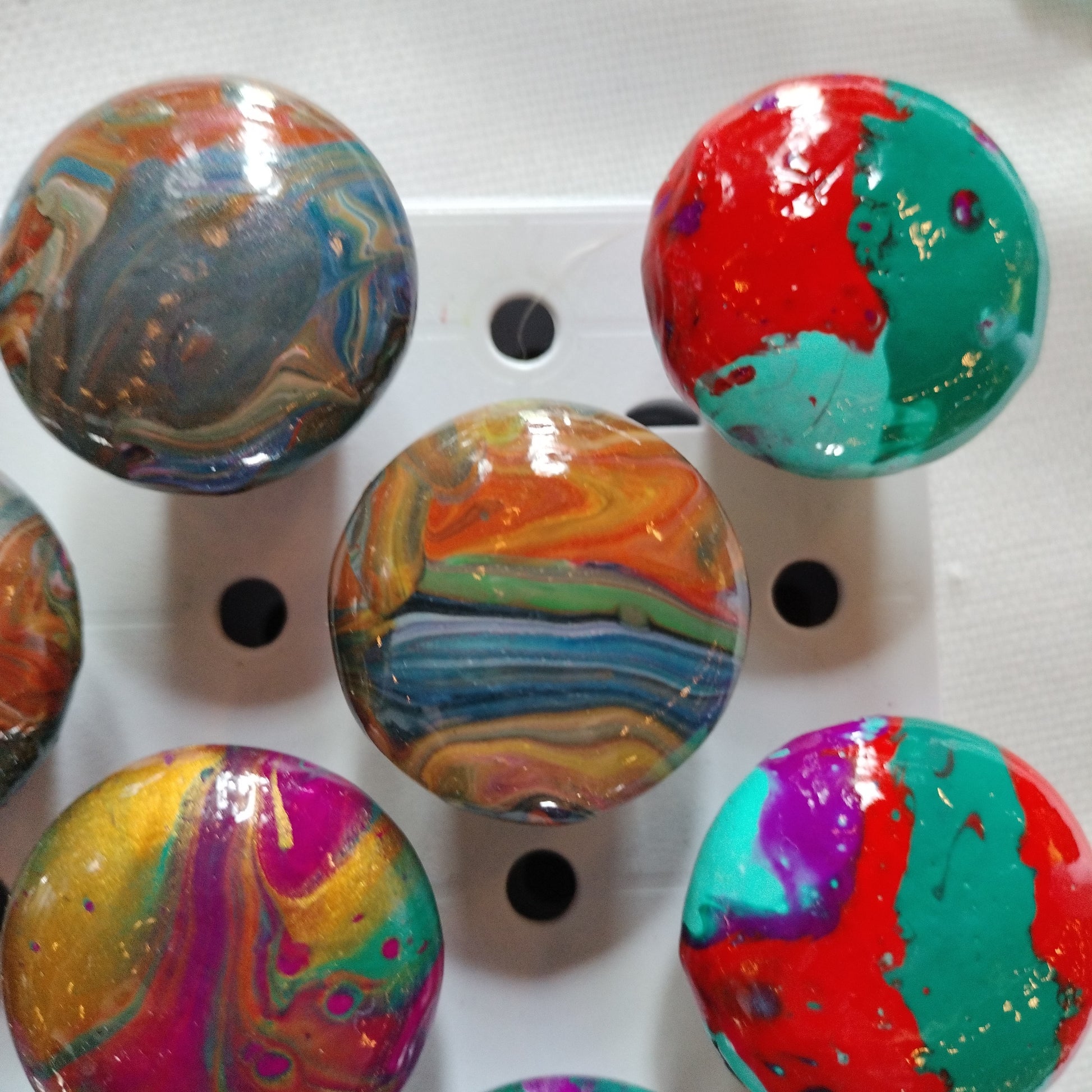 Fluid Art Drawer Knobs  from Karma Goodness Designs