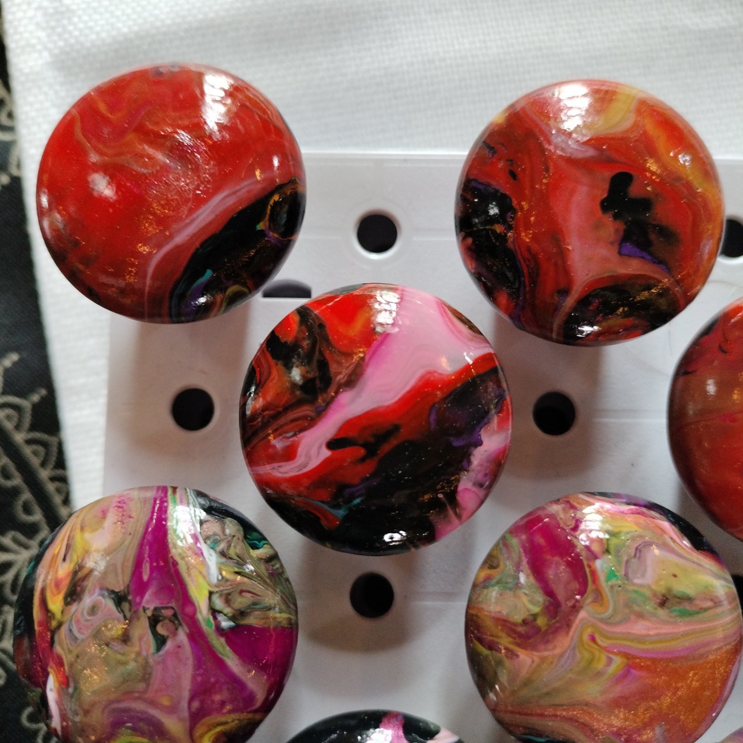 Fluid Art Drawer Knobs  from Karma Goodness Designs
