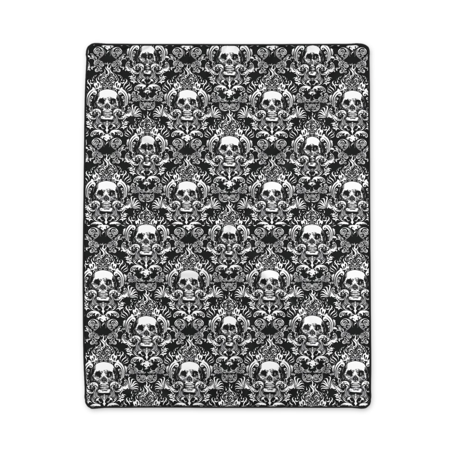 Karma Goodness Designs COLOR ME Doodle Art Collection | Gothic Skull Polyester Blanket