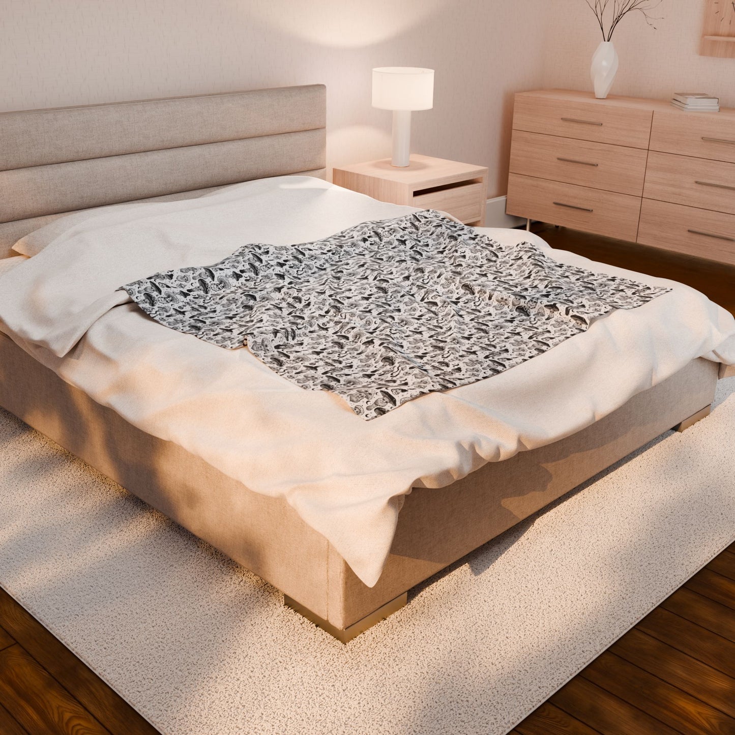 Karma Goodness Designs COLOR ME Doodle Art Collection | Mushroom Doodle Blanket