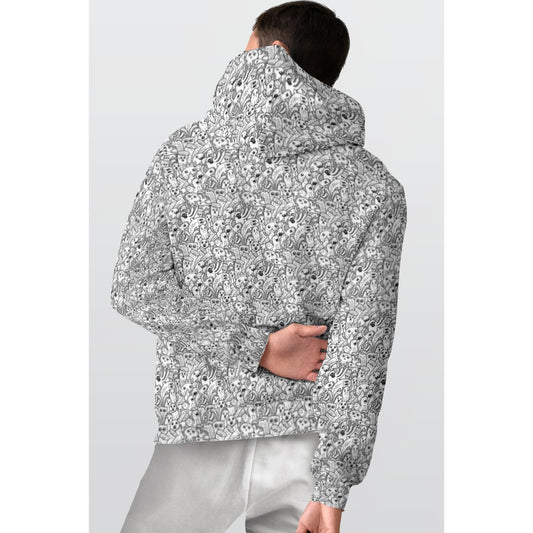 KGD COLOR ME Ghouls and Ghosts Doodle Art Hoodie