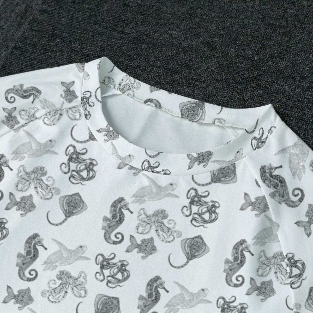 All-Over Print Men's Raglan Sleeve Pajamas With Wide Ankles