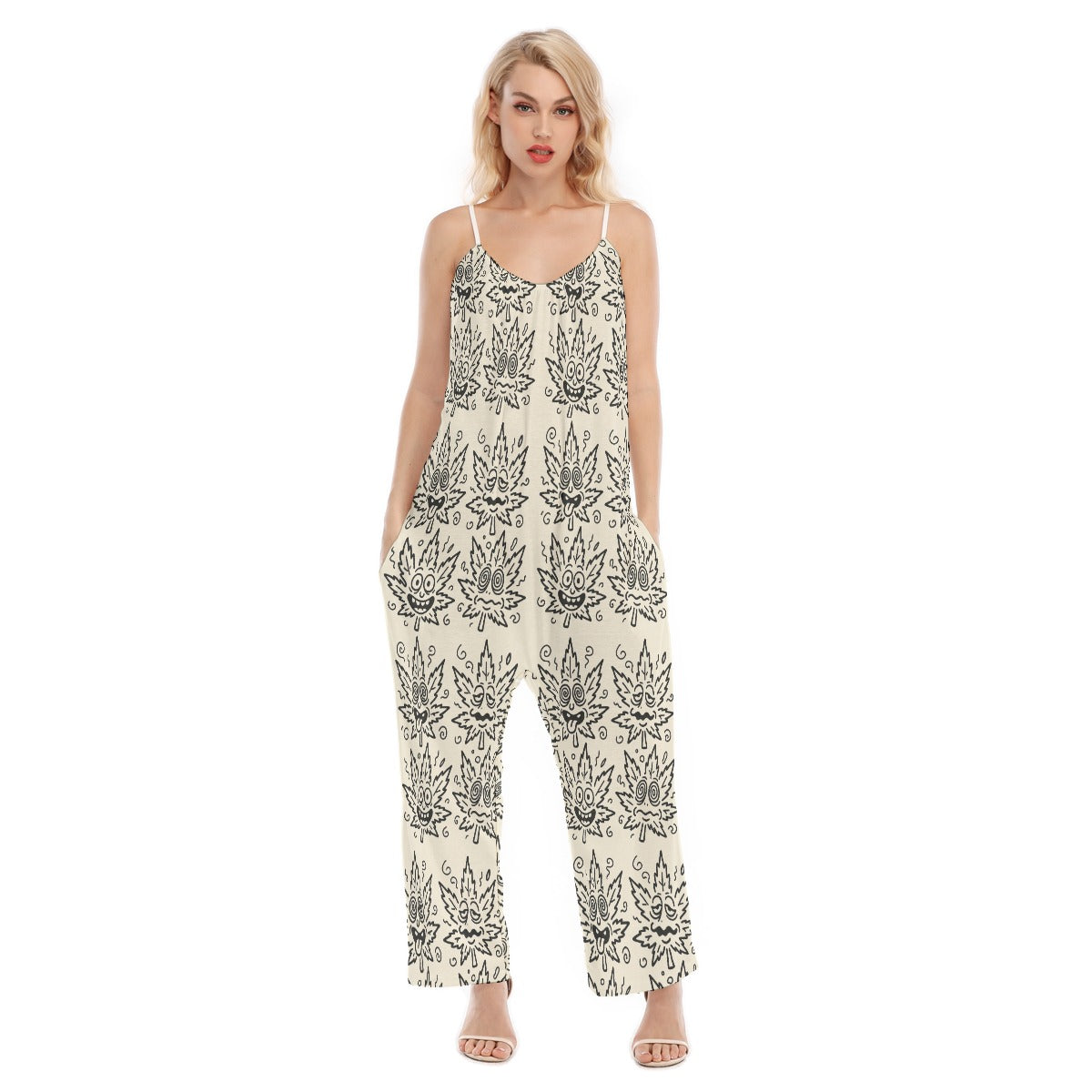 Karma Goodness Designs All-Over Print Women's Loose Cami Jumpsuit