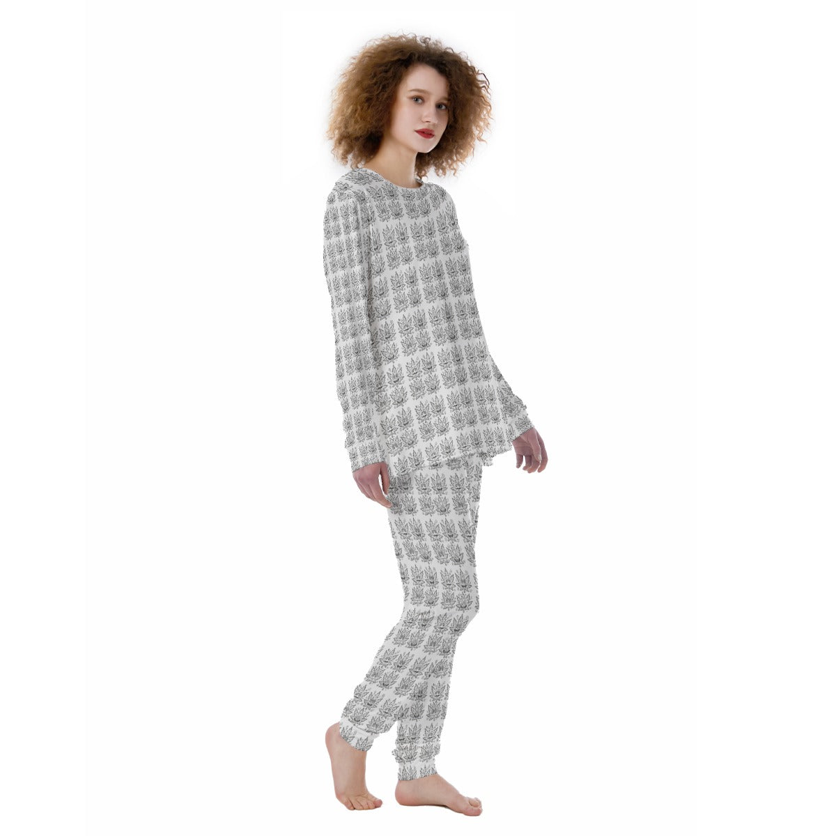 KGD COLOR ME 420 Leaf Doodle Art Women's Pajamas