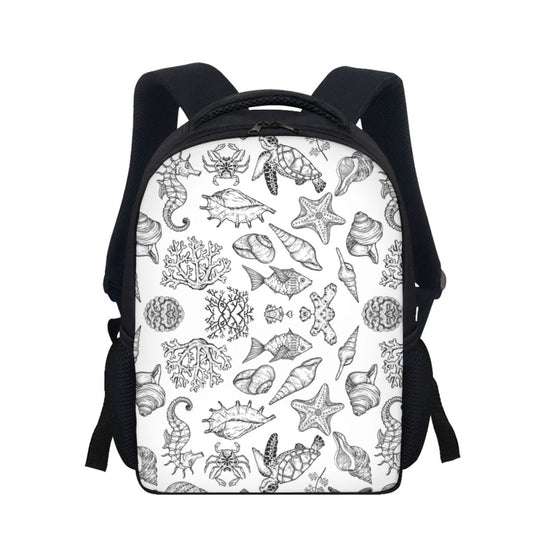 KGD COLOR ME Doodle Art Sea Creature Student Backpack