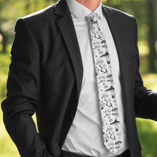 KGD COLOR ME Trippy Mushroom Doodle Art Collection Unisex Tie