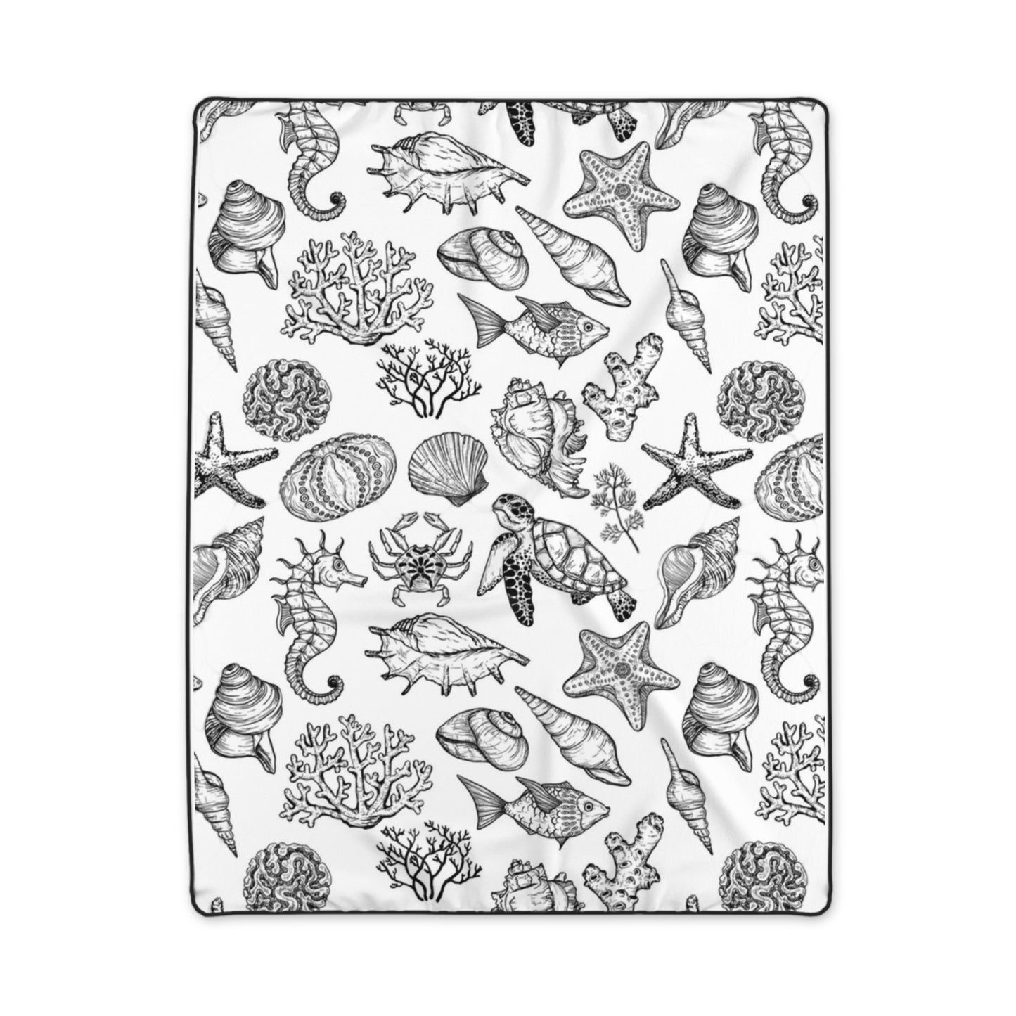 Karma Goodness Designs COLOR ME Doodle Art Collection | Ocean Polyester Blanket