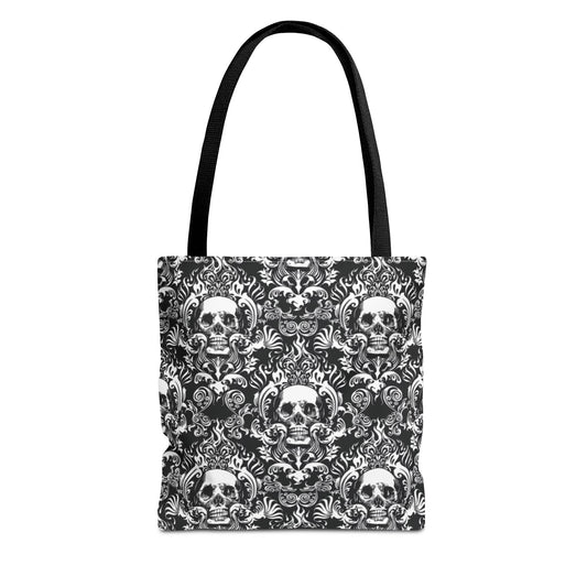 Karma Goodness Designs COLOR ME Doodle Art Collection | Skull Canvas Tote Bag