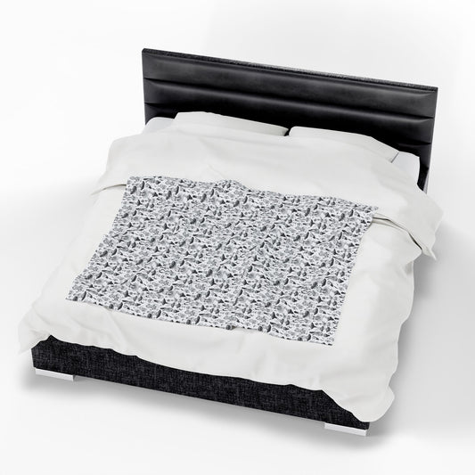 Karma Goodness Designs COLOR ME Doodle Art Collection | Mushroom Doodle Blanket