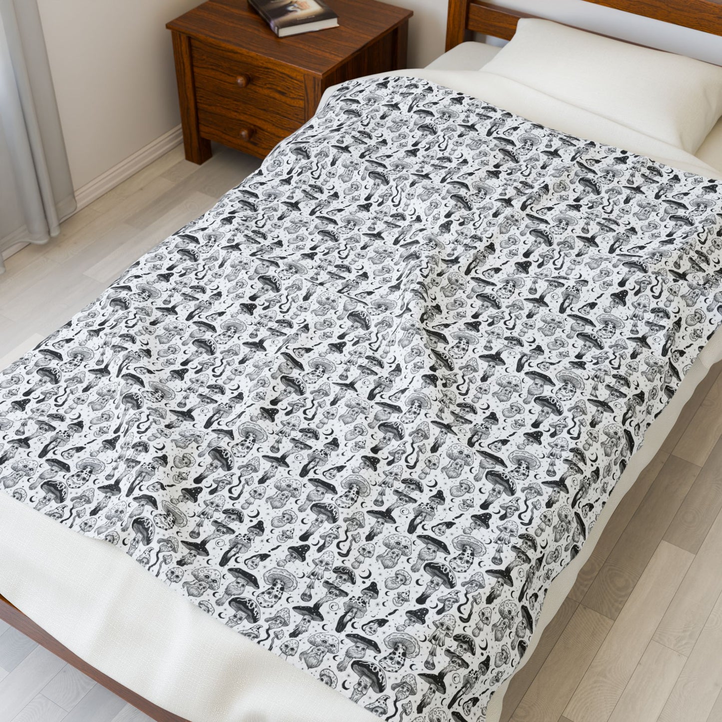 Karma Goodness Designs COLOR ME Doodle Art Collection | Mushroom Doodle Blanket