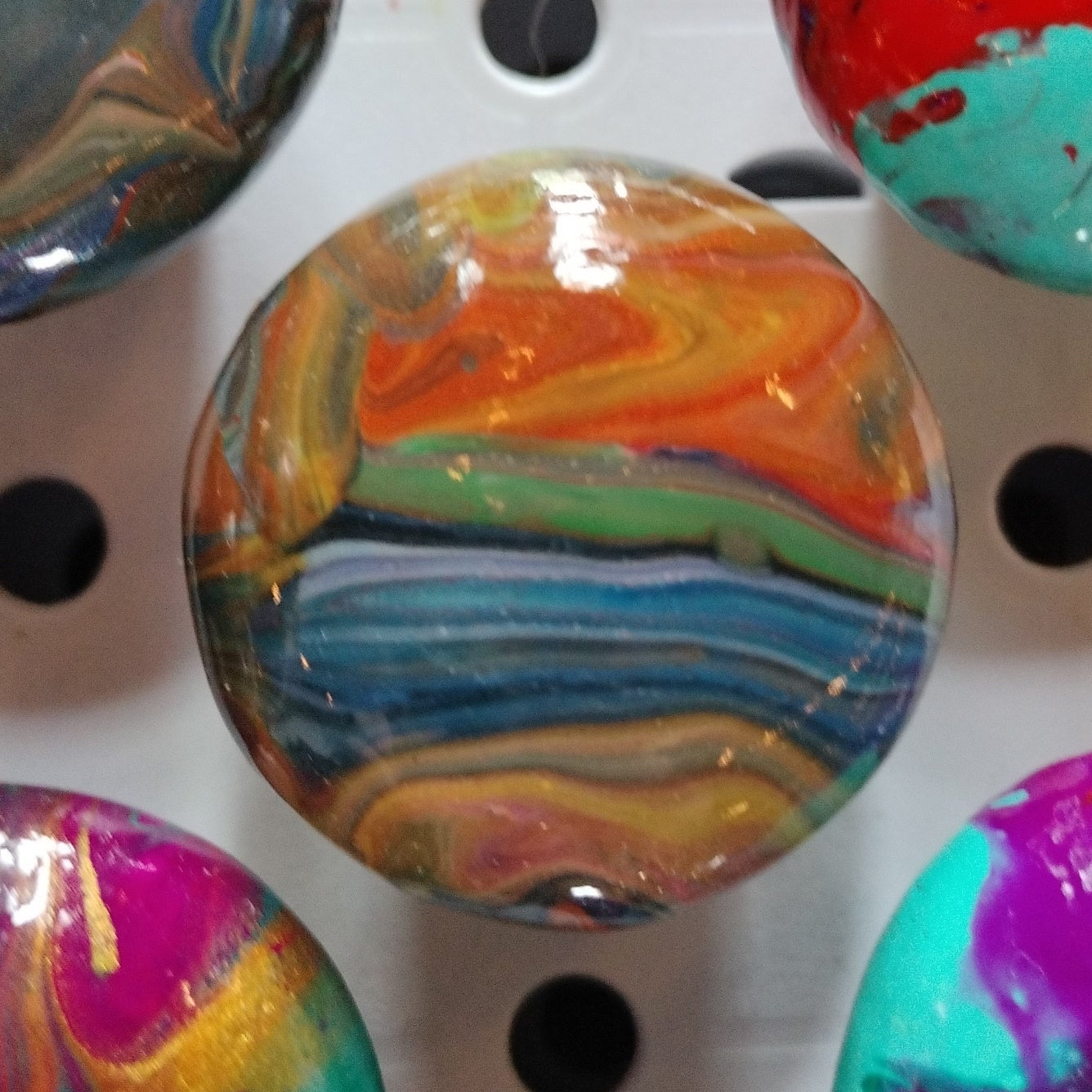 Fluid Art Drawer Knobs  from Karma Goodness Designs