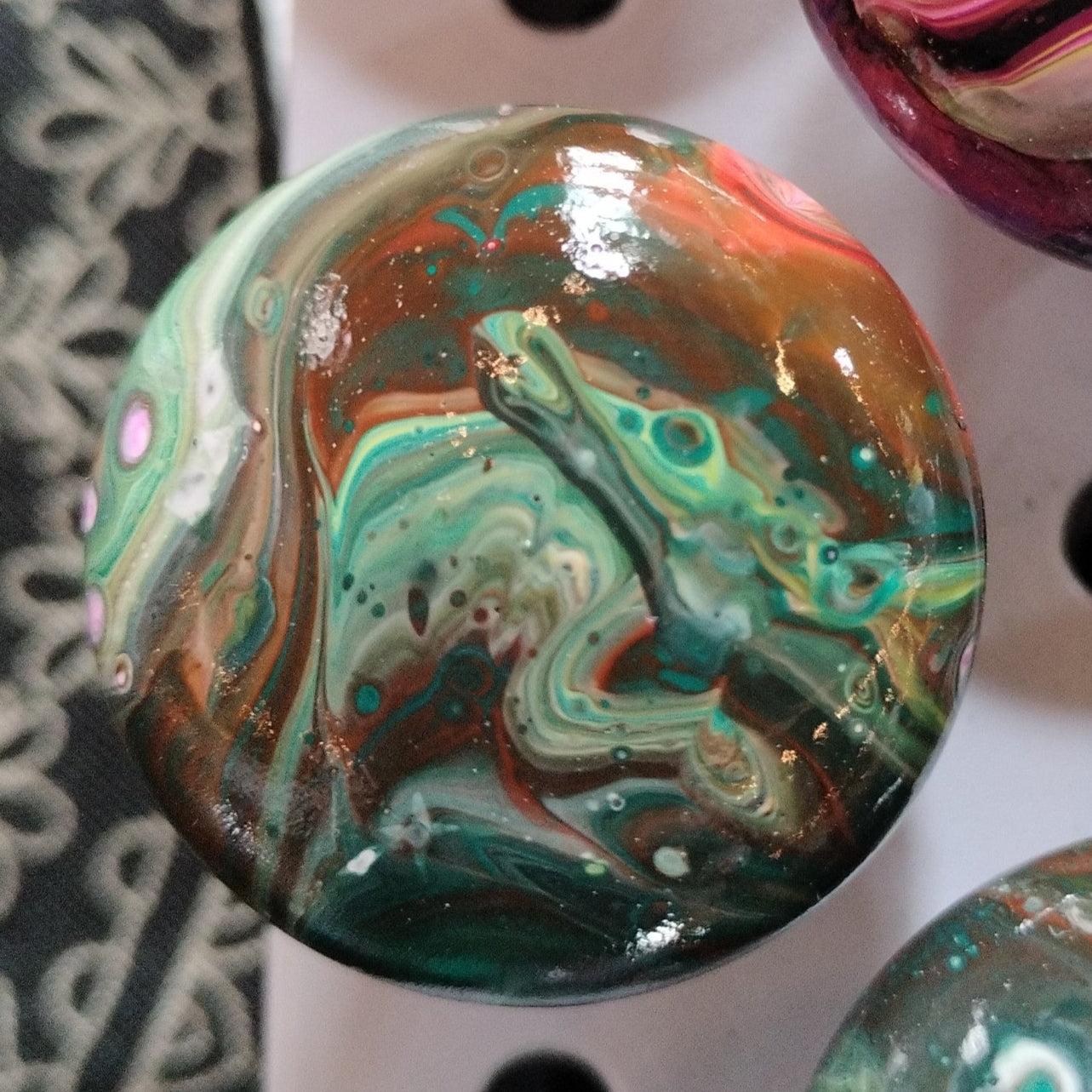 Fluid Art Drawer Knobs  from Karma Goodness Designs