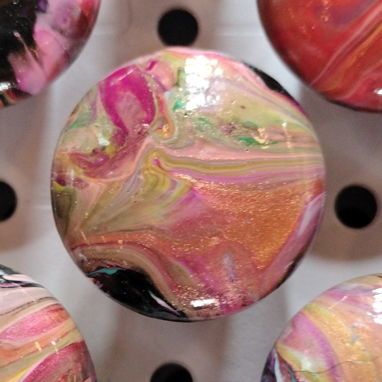 Fluid Art Drawer Knobs  from Karma Goodness Designs