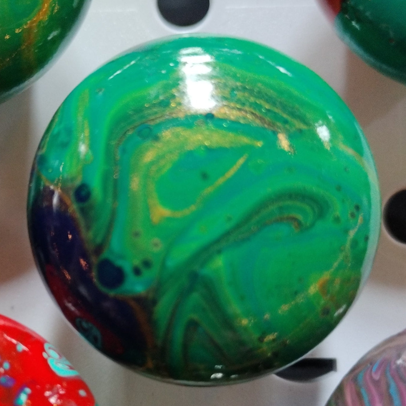 Fluid Art Drawer Knobs  from Karma Goodness Designs