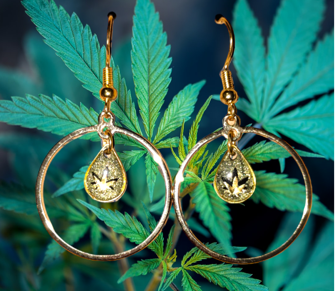 Cannabis Inspired RESIN Earrings earrings from Karma Goodness Designs