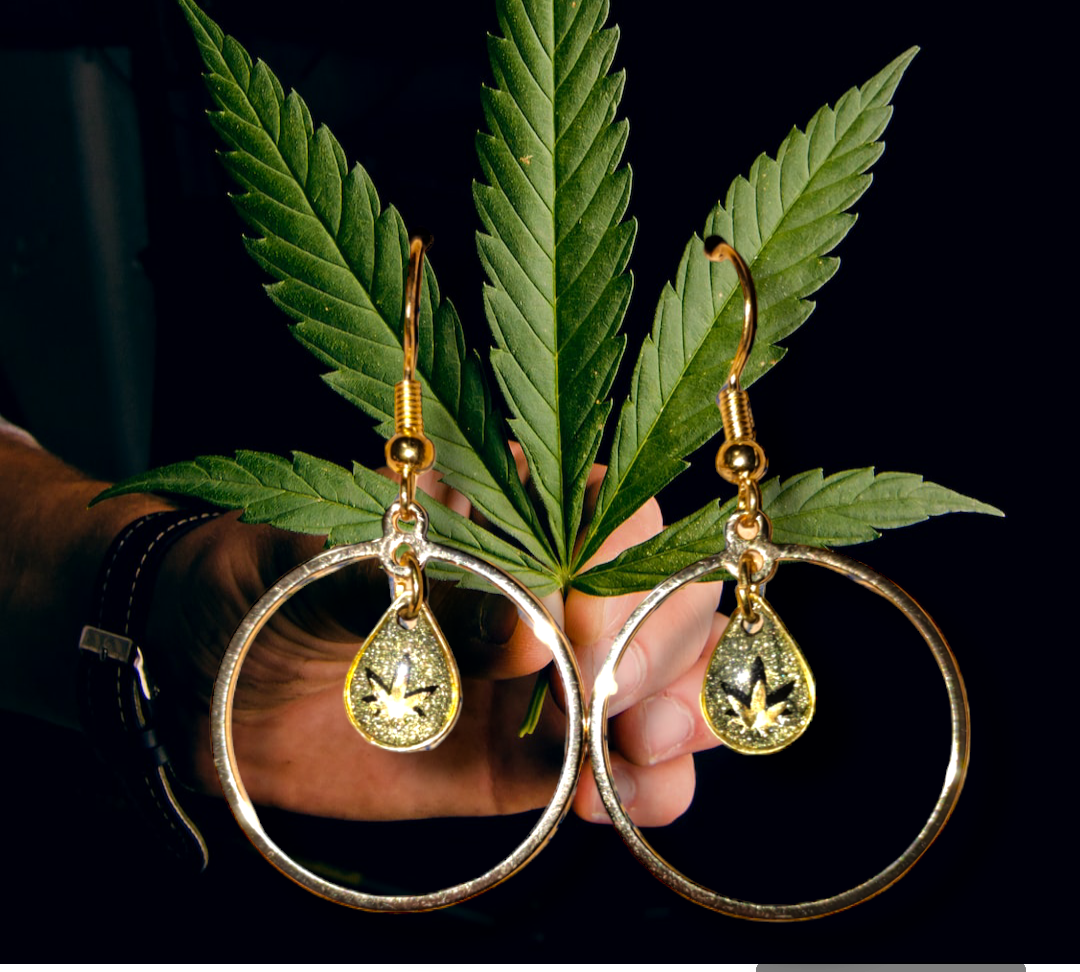 Cannabis Inspired RESIN Earrings earrings from Karma Goodness Designs