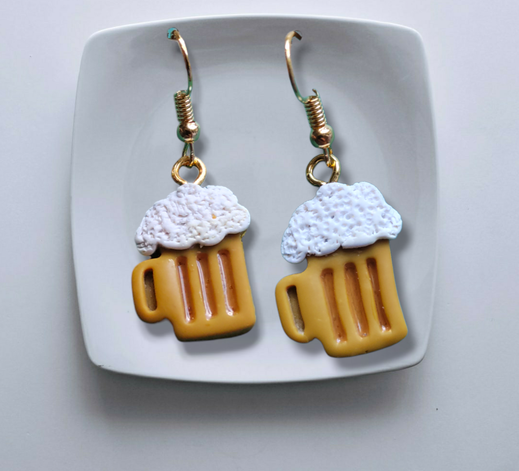 Beer Mugs earrings from Karma Goodness Designs