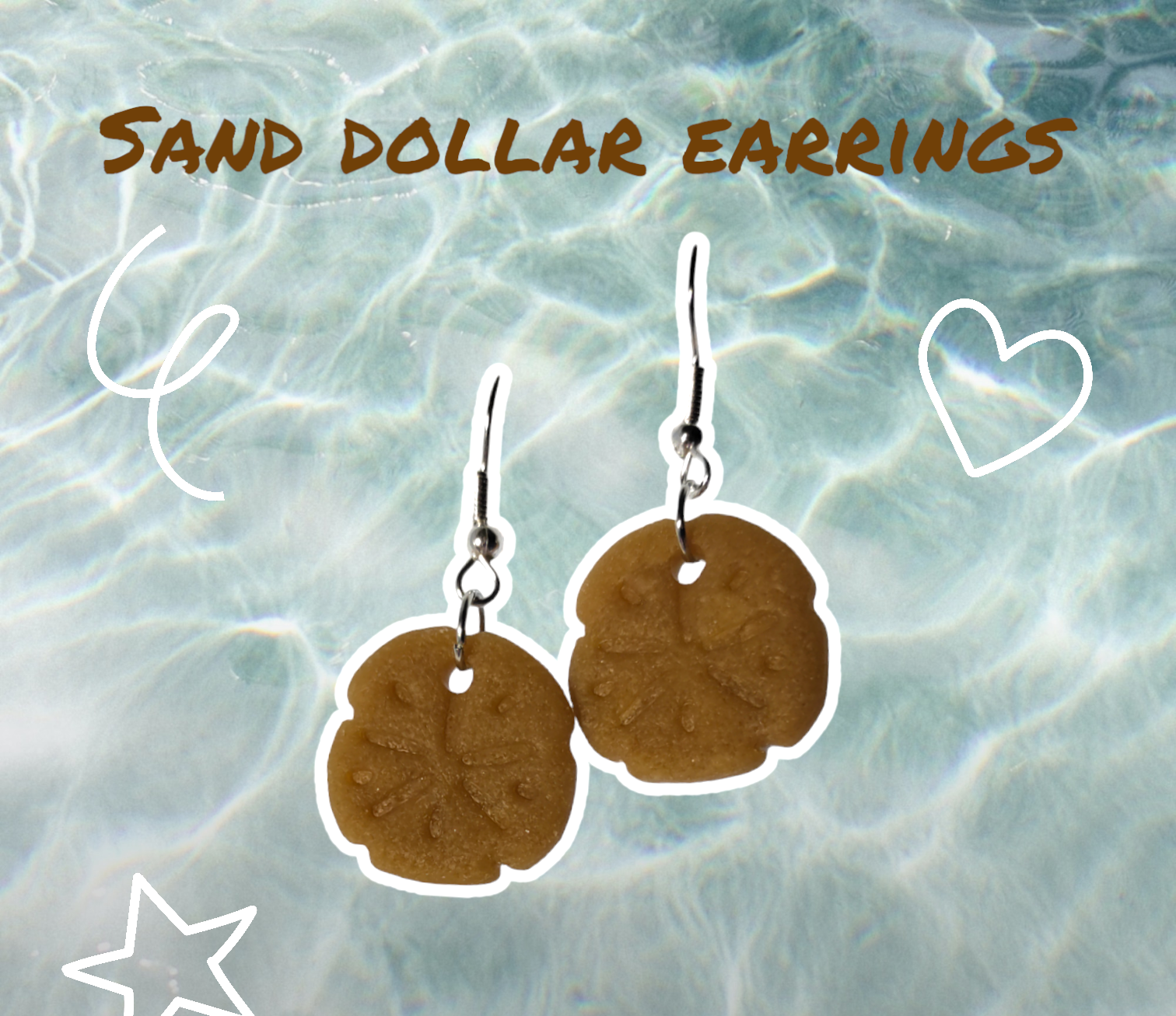 Faux Sand Dollar Earrings Dangle Earrings from Karma Goodness Designs