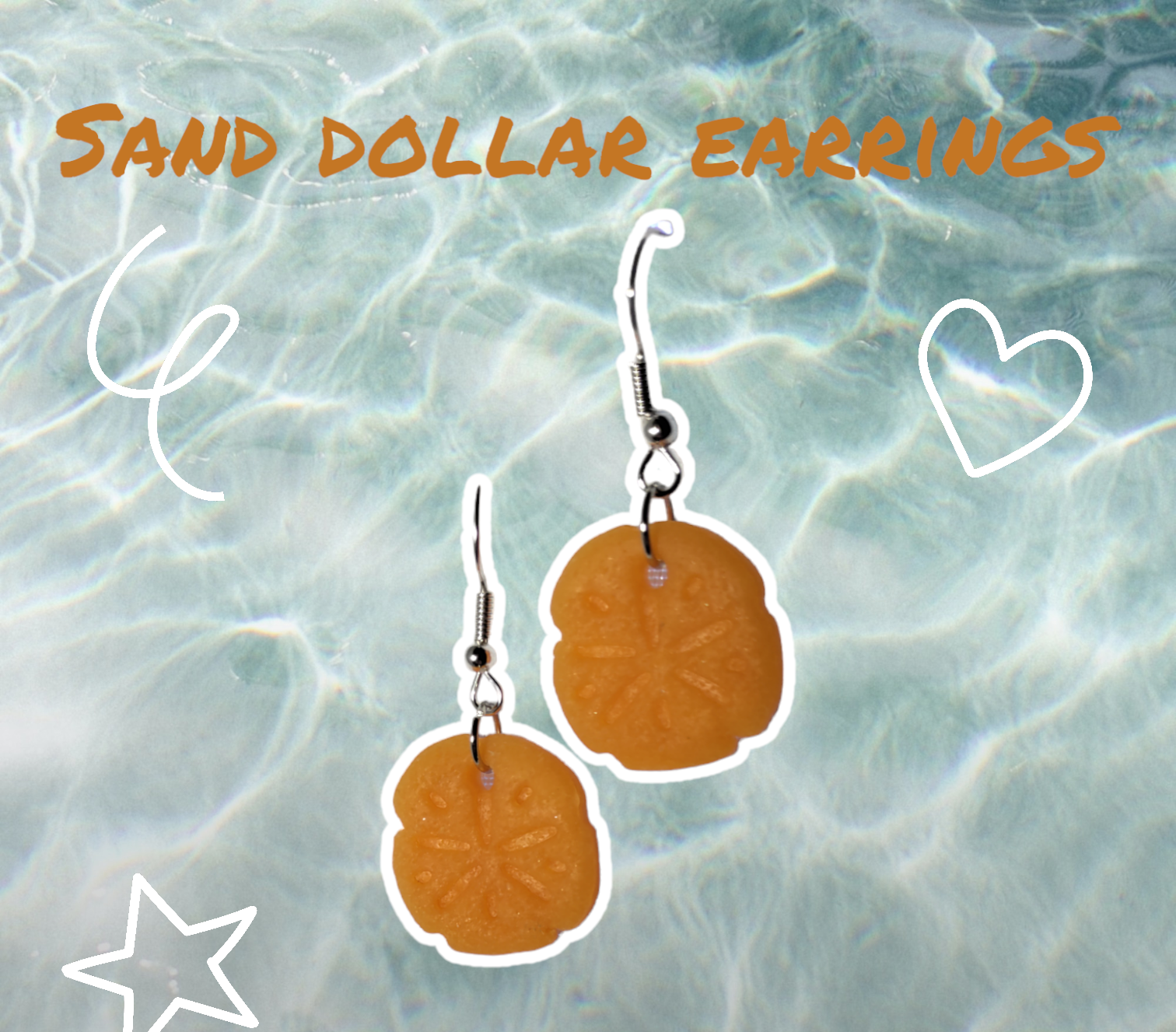 Faux Sand Dollar Earrings Dangle Earrings from Karma Goodness Designs