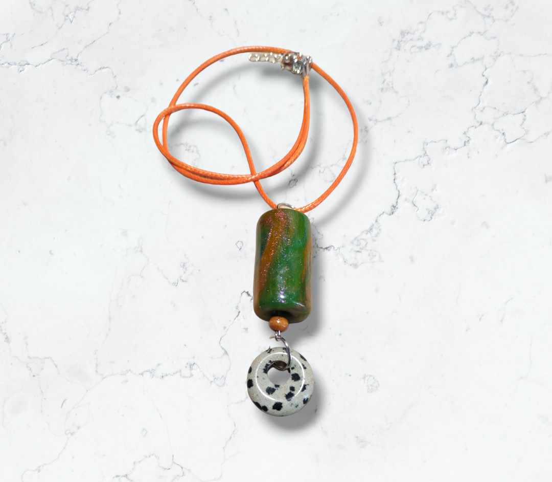 Clay and Stone Pendant Necklaces  from Karma Goodness Designs