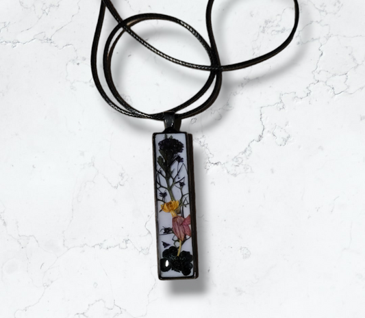 Dried Flowers (Resin) Necklaces Pendant from Karma Goodness Designs