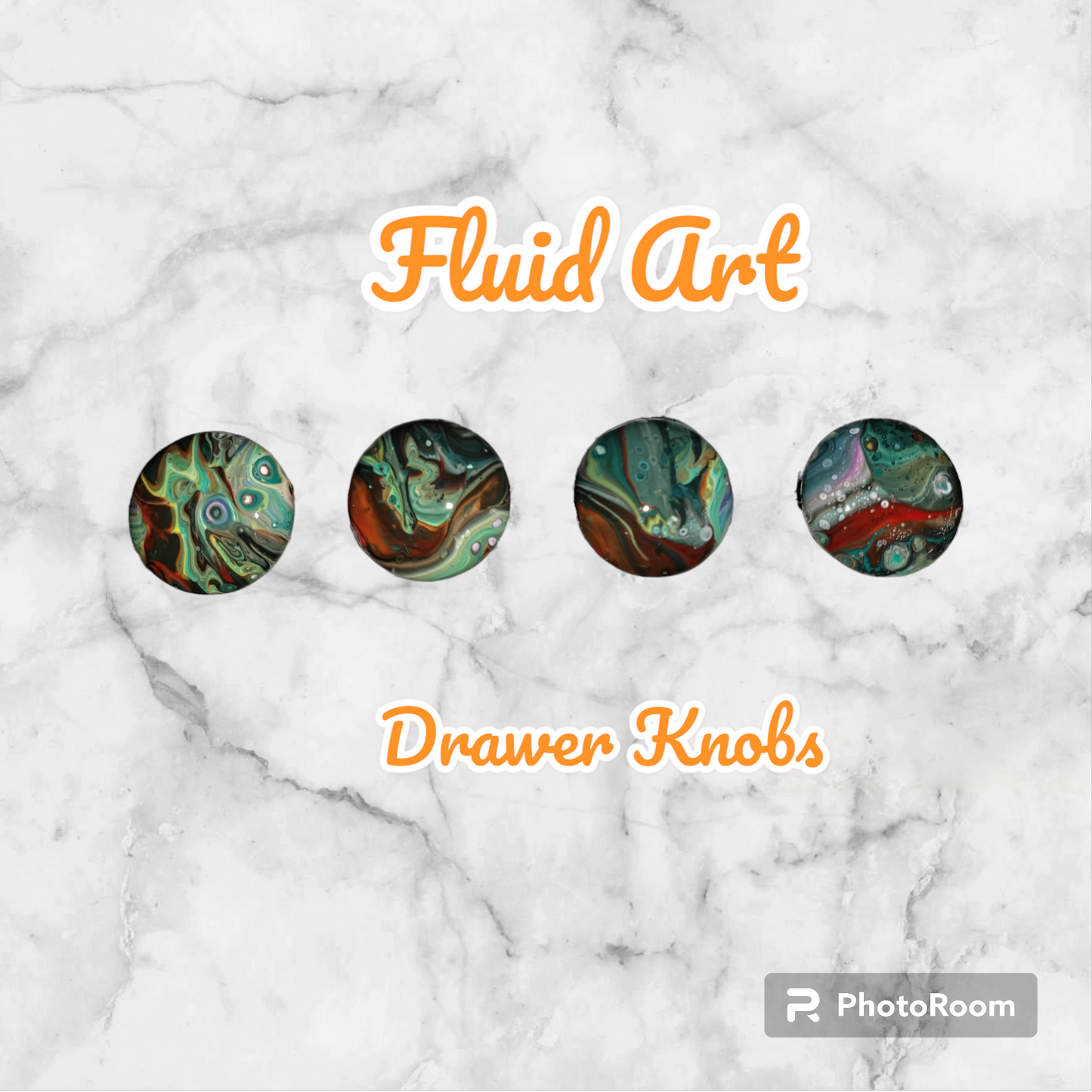 Fluid Art Drawer Knobs  from Karma Goodness Designs