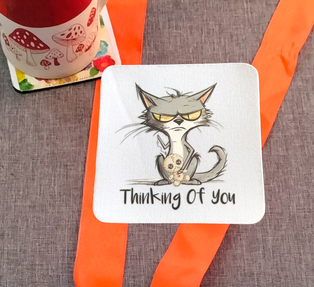 Funny Cat 2 Coaster from Karma Goodness Designs