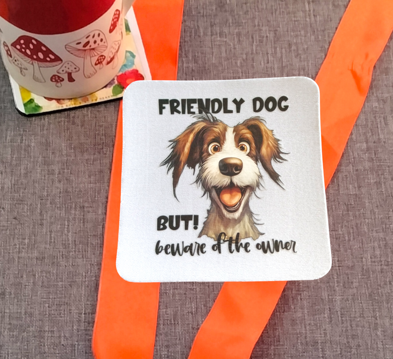 Funny Dog Coaster from Karma Goodness Designs